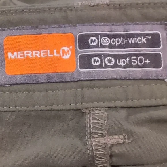 Merrell Olive Green Cargo Shorts Opti Wick - Picture 6 of 8